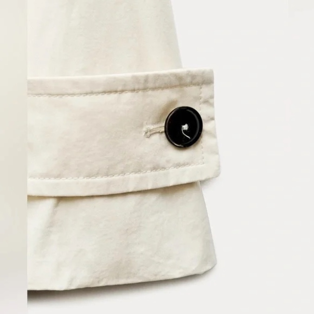 Zara Pocket Trench Coat in Ecru - Picture 6 of 11